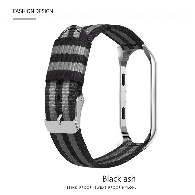 Браслет для Xiaomi mi band 4 нейлоновый ультратонкий металлический спортивный цветной