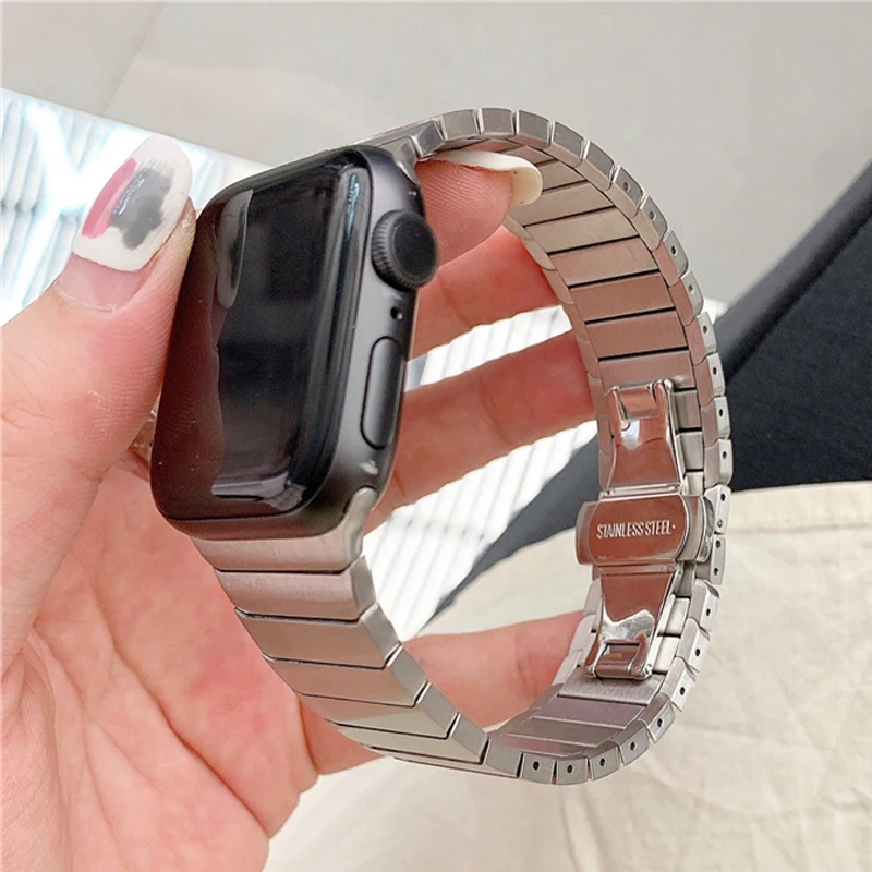 Ремешок для Apple Watch 44 мм, 40 мм, iwatch 42 мм, 38 мм, из нержавеющей стали, с застежкой-бабочкой, Apple watch Series 3, 4, 5, SE, 6
Ремешок для Apple Watch 44 мм, 40 мм, iwatch 42 мм, 38 мм, из нержавеющей стали, с застежкой-бабочкой, Apple watch Series 3, 4, 5, SE, 6