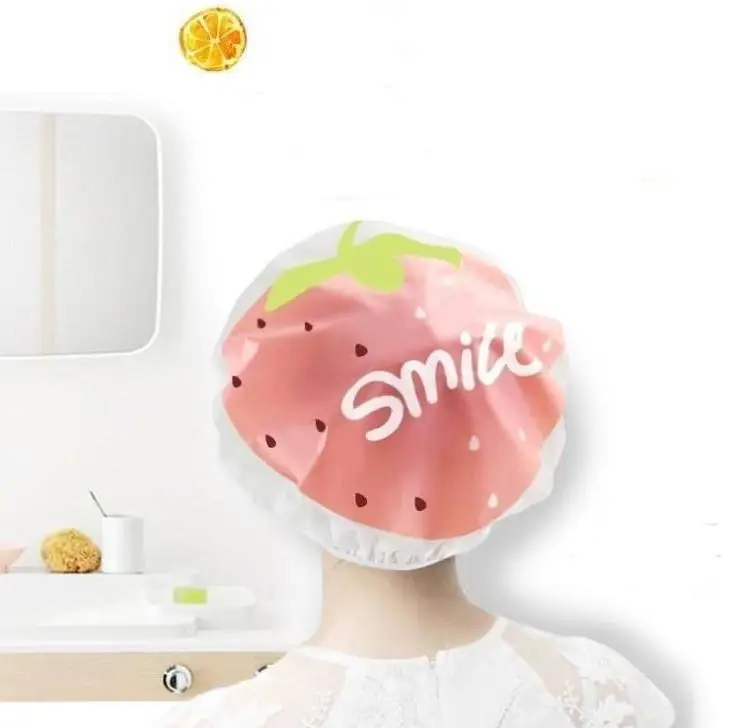 Lovely Cute Fruit Shower Cap Strawberry Watermelon Pattern Waterproof Shower Bath Cap Saunas Spa Hats for Women Wholesale
Lovely Cute Fruit Shower Cap Strawberry Watermelon Pattern Waterproof Shower Bath Cap Saunas Spa Hats for Women Wholesale