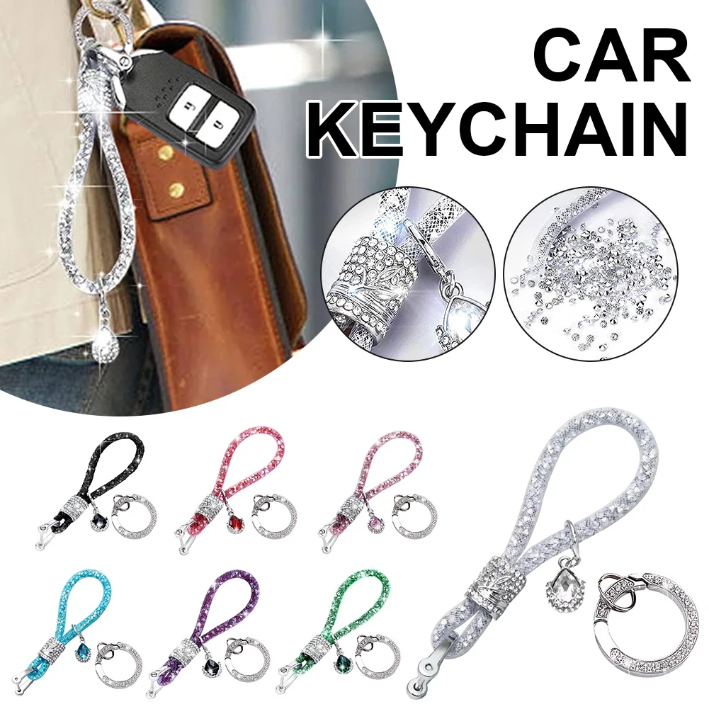 New Car Keychain Bling Car Accessories Shiny Rhinestones Crystal with D-Ring Alloy Key Chain Rope Jewelry for Women Girl Gift
New Car Keychain Bling Car Accessories Shiny Rhinestones Crystal with D-Ring Alloy Key Chain Rope Jewelry for Women Girl Gift