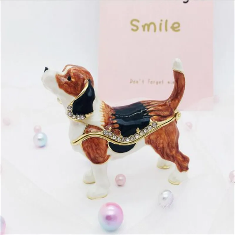 Crystal Bejeweled Cute Dog Trinket and Jewelry Box Enameled Treasure Box Miniature Animal Ring Holder Pet Lover Gifts
Crystal Bejeweled Cute Dog Trinket and Jewelry Box Enameled Treasure Box Miniature Animal Ring Holder Pet Lover Gifts