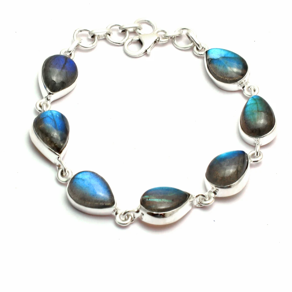 Genuine Labradorite Bracelet 925 Sterling Silver, Women Fine Jewelry Gift, 2SBR0179
Genuine Labradorite Bracelet 925 Sterling Silver, Women Fine Jewelry Gift, 2SBR0179