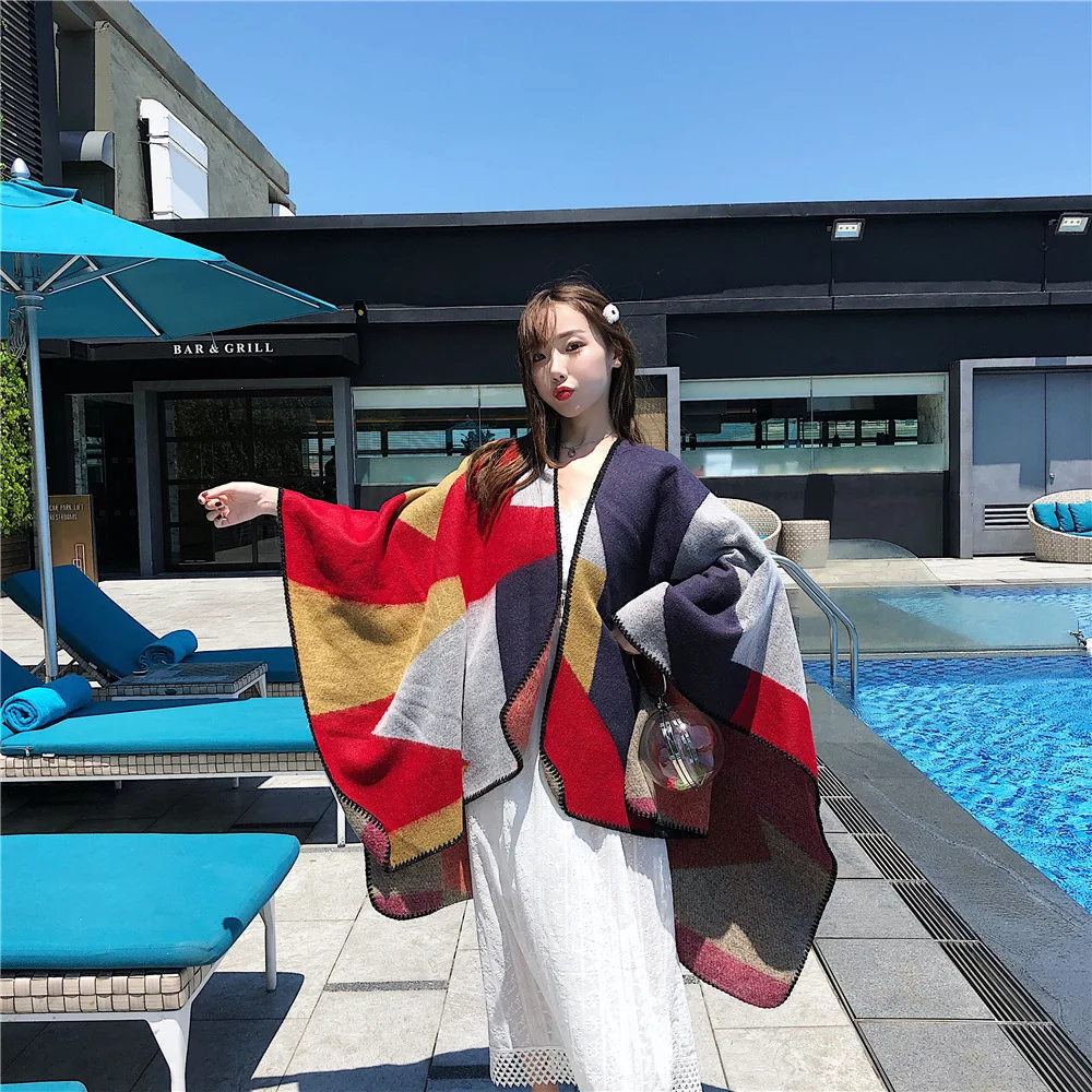 Korean Style Big Cloak Travel All -match Thicken Shawl Cape Women Autumn and Winter Thicken Warm Autumn Dual-Use Scarf
Korean Style Big Cloak Travel All -match Thicken Shawl Cape Women Autumn and Winter Thicken Warm Autumn Dual-Use Scarf