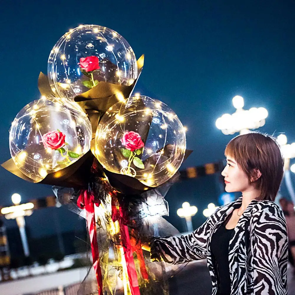 LED Light Up Rose Bouquet Clear Glowing Balloon 22inch Transparent PVC Rose Ball Party Wedding Decor
LED Light Up Rose Bouquet Clear Glowing Balloon 22inch Transparent PVC Rose Ball Party Wedding Decor