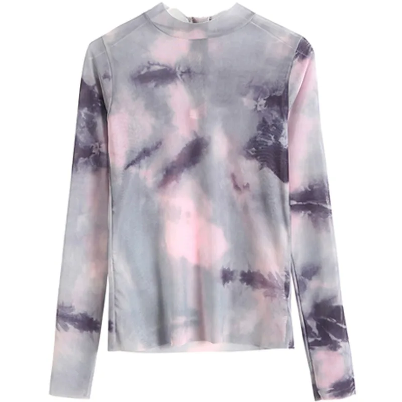 Women Long Sleeve Printed Tee Shirt Fashion Summer Sunscreen Half-high Collar Mesh Bottoming T-Shirt 
Women Long Sleeve Printed Tee Shirt Fashion Summer Sunscreen Half-high Collar Mesh Bottoming T-Shirt