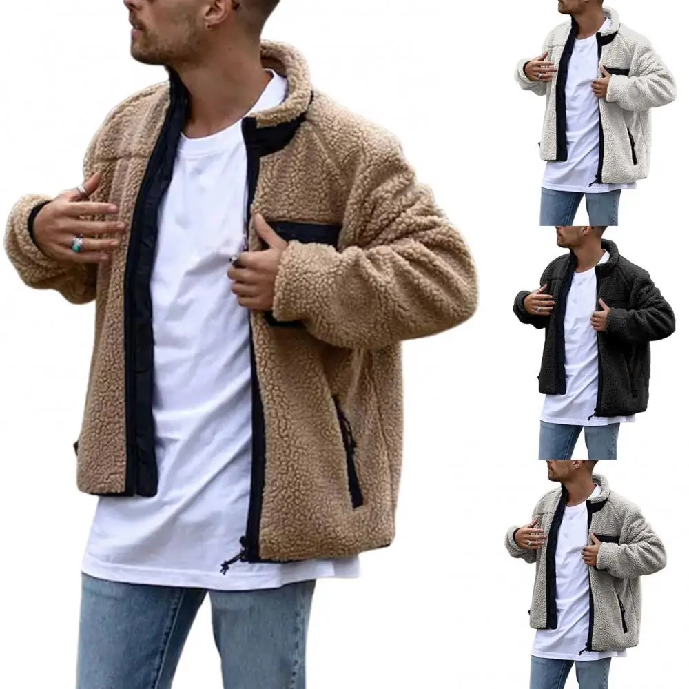 Autumn Winter Faux Fleece Jackets Men Long Sleeve Stand Collar Pockets Zipper Jacket Coat Mens Outerwear Sreeetwear veste homme
Autumn Winter Faux Fleece Jackets Men Long Sleeve Stand Collar Pockets Zipper Jacket Coat Mens Outerwear Sreeetwear veste homme
