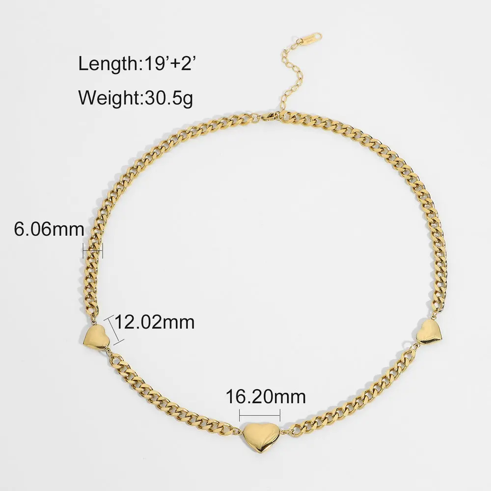Heart Gold Plated Titanium Stainless Steel Necklace For Women's Jewelry Cuban Link Chain Choker Female Accessories Friend Gift
Heart Gold Plated Titanium Stainless Steel Necklace For Women's Jewelry Cuban Link Chain Choker Female Accessories Friend Gift