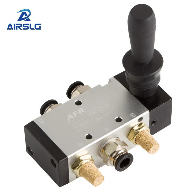 Operated Control Valve 4H210-08 1/4" 2 Position 5 Port Lever Operated Control 4H Muffler and Quick Fitting Select Manual Valve 
Operated Control Valve 4H210-08 1/4" 2 Position 5 Port Lever Operated Control 4H Muffler and Quick Fitting Select Manual Valve