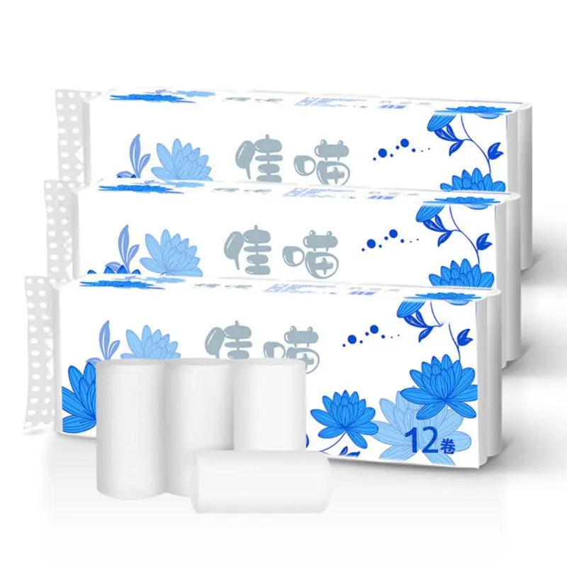 

4-слойная туалетная бумага из ультрамягкой древесной массы, 12 рулонов, прочные домашние салфетки для ванны Q81B