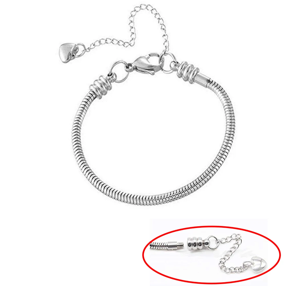 Unisex Stainless Steel Snake Chain Jewelry Women Girls Fit European Original Charm Bracelet DIY Bead Charms Jewelry Makings
Unisex Stainless Steel Snake Chain Jewelry Women Girls Fit European Original Charm Bracelet DIY Bead Charms Jewelry Makings
