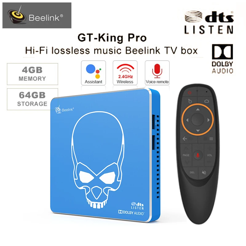 Новинка Beelink GT King Pro Smart TV BOX Hi Fi Lossless Amlogic S922X H четырехъядерный процессор Android 9 0 4 Гб +