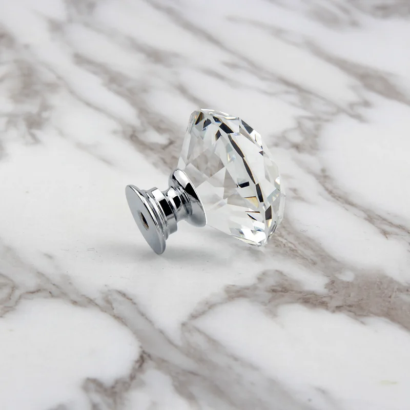 30 мм Алмазный Форма дизайн с украшением в виде кристаллов Стекло ручки шкафа