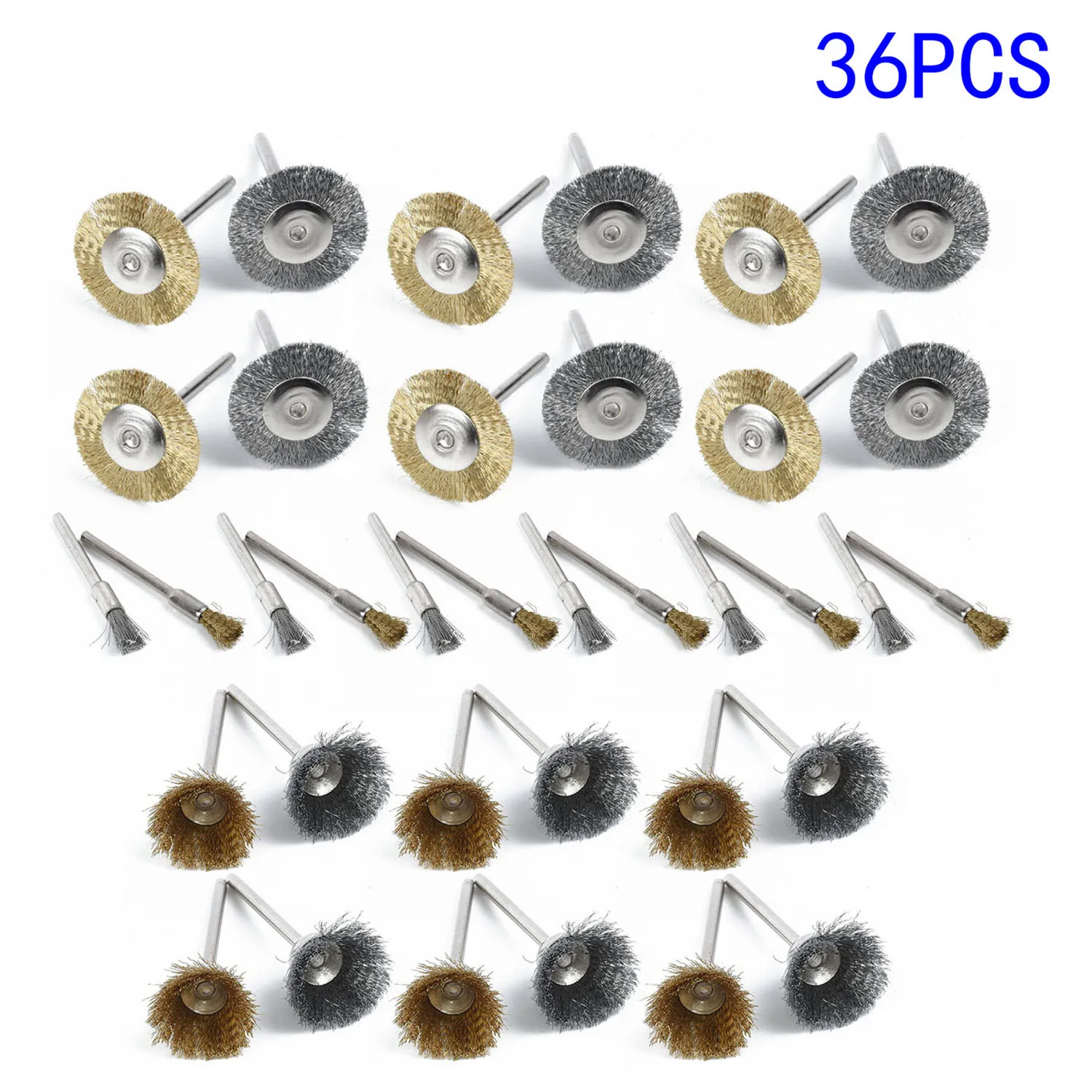 36Pcs Steel Wire Wheel Brushes for Metal Rust Removal Polishing Brush Steel Cutting Rotary Brush for Mini Drill Rotary Tool
36Pcs Steel Wire Wheel Brushes for Metal Rust Removal Polishing Brush Steel Cutting Rotary Brush for Mini Drill Rotary Tool