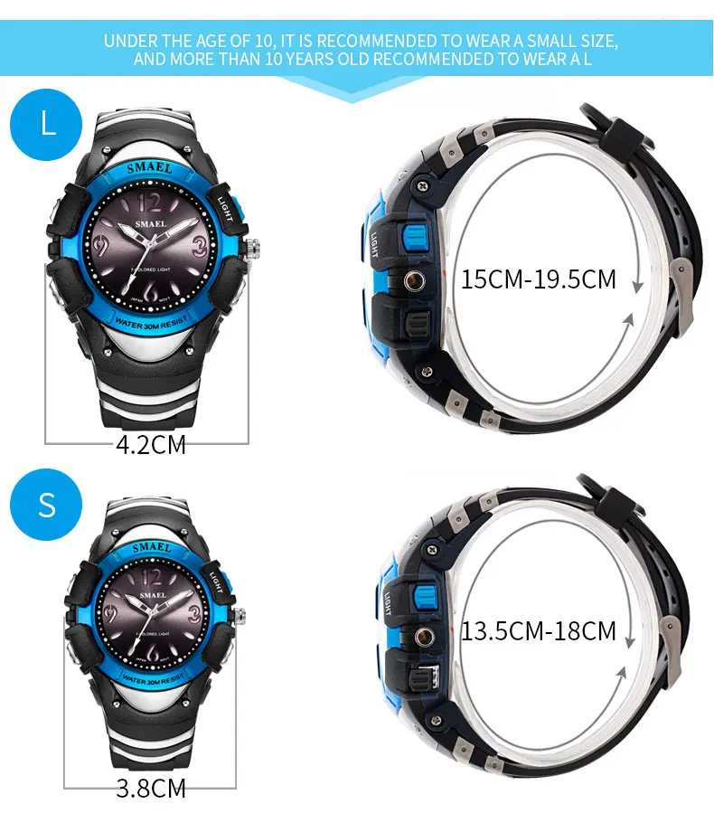Children Sports Outdoor LCD Digital Watches Shock Resistant Sport for Watches Alarm Clock Children 50M Waterproof Wristwatches
Children Sports Outdoor LCD Digital Watches Shock Resistant Sport for Watches Alarm Clock Children 50M Waterproof Wristwatches