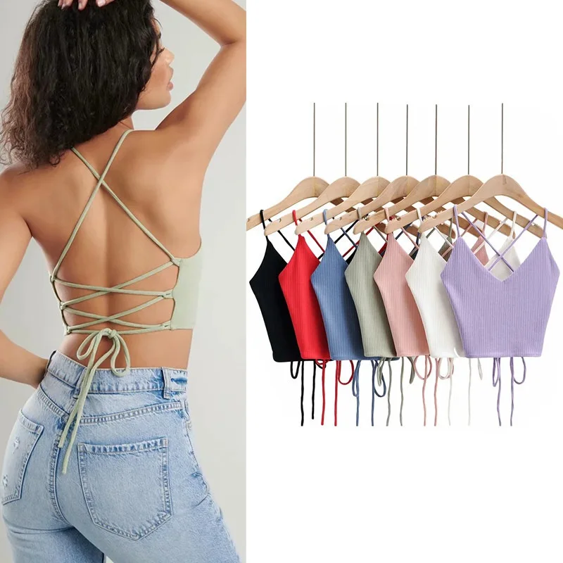 Women Tank Crop Top Sexy Female Camisole Street Fashion Woman Tops Solid Color Halter Strap Knitted 7 Colors Lingerie
Women Tank Crop Top Sexy Female Camisole Street Fashion Woman Tops Solid Color Halter Strap Knitted 7 Colors Lingerie