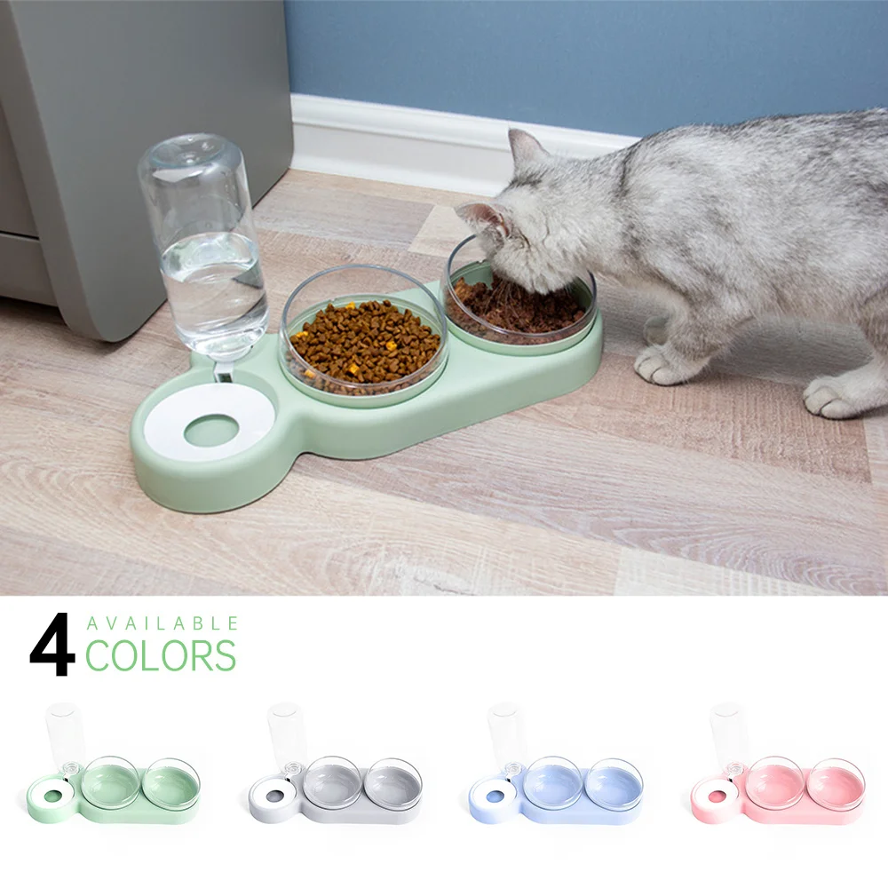 Cat/dog water pot, two bowls with automatic dispenser, food bowl, high drinking support, pet dishes,pet supplies
Cat/dog water pot, two bowls with automatic dispenser, food bowl, high drinking support, pet dishes,pet supplies