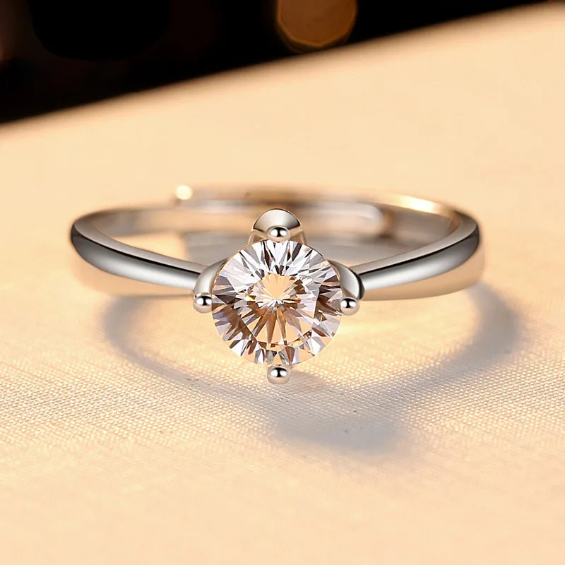 6mm CZ Stone Hearts and Arrows Cut Solitaire Ring Classic Engagement Solid 925 Sterling Silver Proposal Gift for Lover | Украшения и