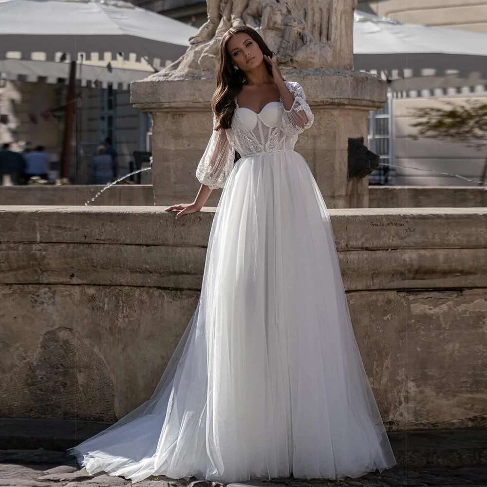 Beautiful Wedding Dresses with Detachable Jacket A-Line Lace Sweetheart Spaghetti Straps Beach Wedding Gowns 2 in 1
Beautiful Wedding Dresses with Detachable Jacket A-Line Lace Sweetheart Spaghetti Straps Beach Wedding Gowns 2 in 1