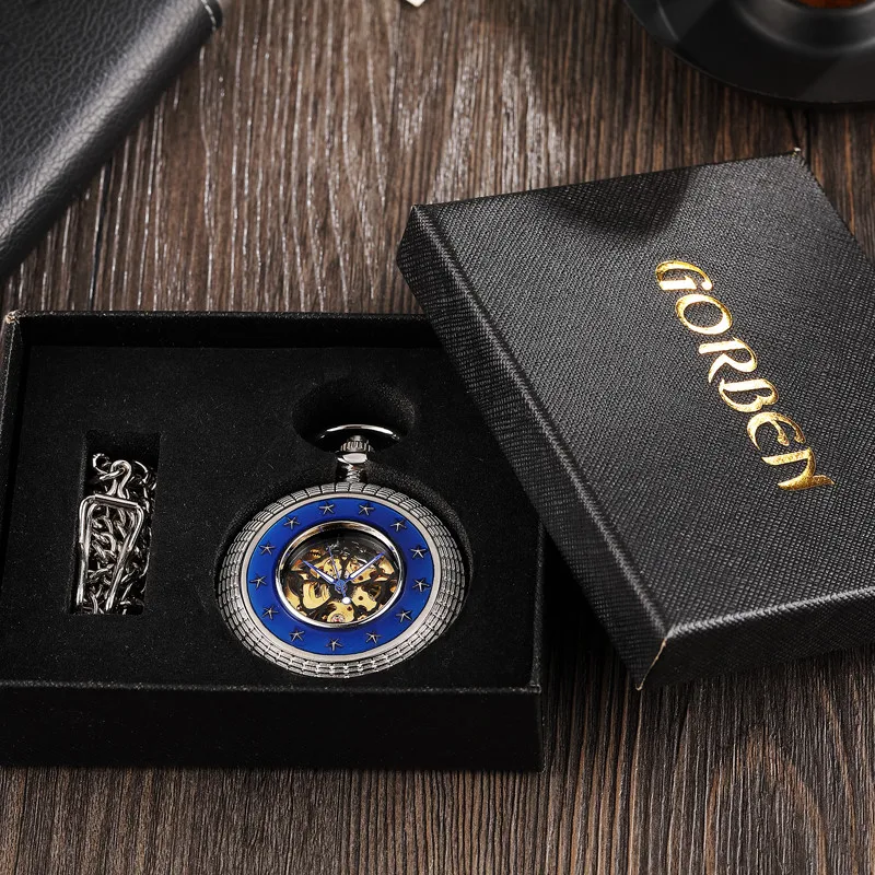 Unique Silver Mechanical Pocket Watch Man Exquisite Star Carved Roman Numberal Dial Design Steampunk FOB Chain Clock Gifts New
Unique Silver Mechanical Pocket Watch Man Exquisite Star Carved Roman Numberal Dial Design Steampunk FOB Chain Clock Gifts New