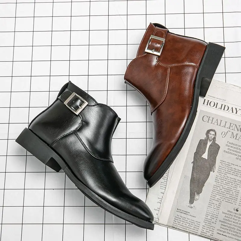 2021 New Comfortable PU Leather Boots Buckle Botines Ankle Fashion Men Shoes мужские сапоги Outdoors أحذية الرجال Office KN493
2021 New Comfortable PU Leather Boots Buckle Botines Ankle Fashion Men Shoes мужские сапоги Outdoors أحذية الرجال Office KN493