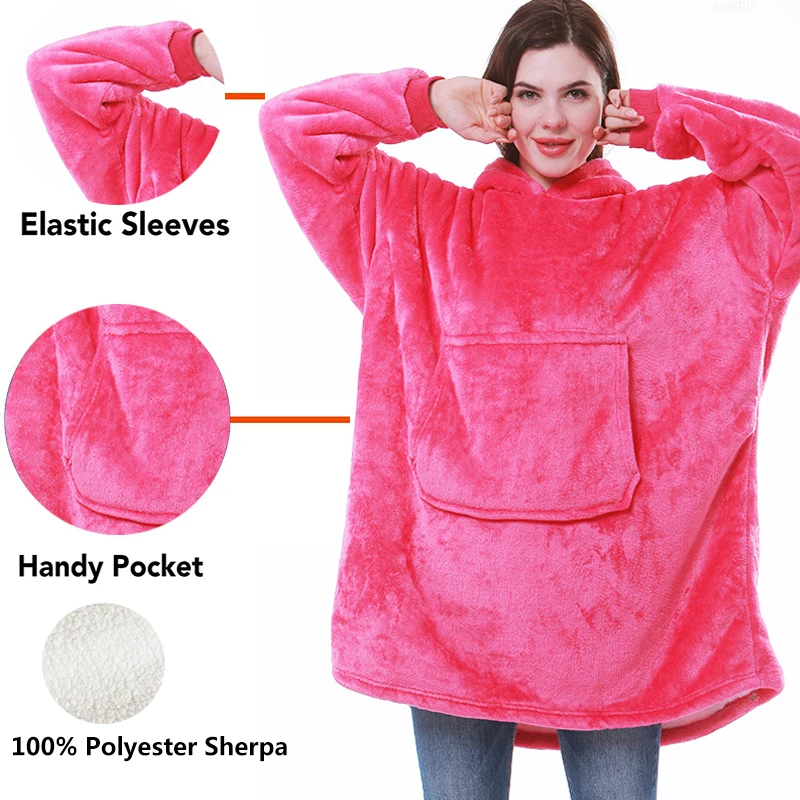 Women Oversized Hoodie Sweatshirt Winter Fleece Warm Long Hoodies Plush TV Blanket With Sleeve Hoody Sudaderas Mujer 2021
Women Oversized Hoodie Sweatshirt Winter Fleece Warm Long Hoodies Plush TV Blanket With Sleeve Hoody Sudaderas Mujer 2021