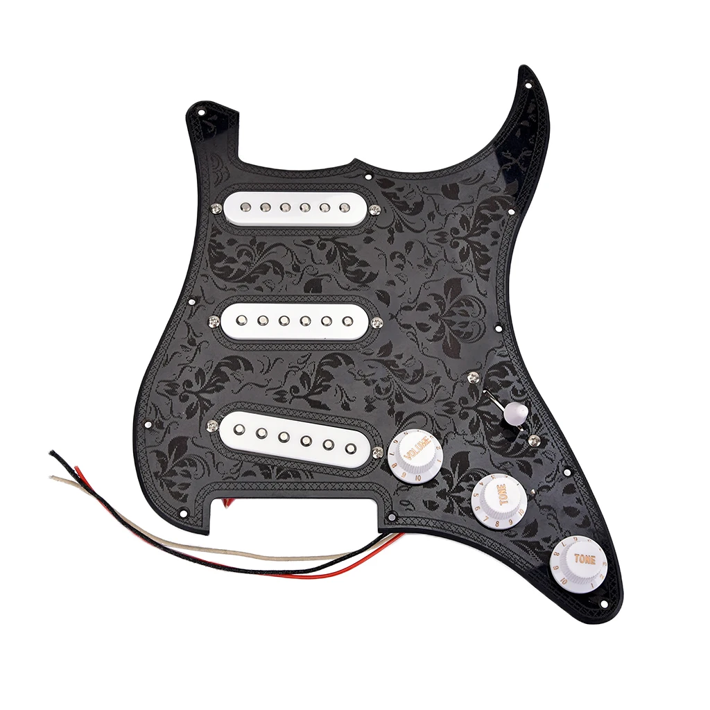 3Ply SSS Prewired Loaded Pickguard Electric Guitar Humbucker Parts Black 11.14x8.86x0.55inch
3Ply SSS Prewired Loaded Pickguard Electric Guitar Humbucker Parts Black 11.14x8.86x0.55inch