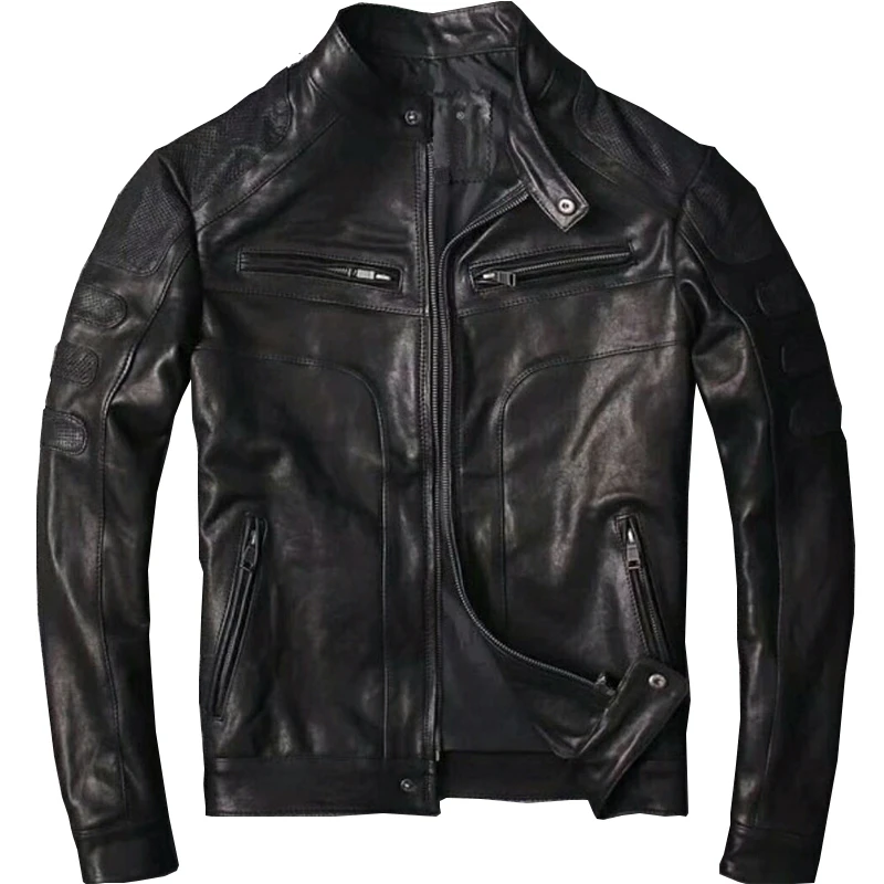 DHL Free Shipping Classic Men 100% Natural Goatskin Jackets Summer Spring Slim Fit Stand Collar Black Short Man Leather Coat
DHL Free Shipping Classic Men 100% Natural Goatskin Jackets Summer Spring Slim Fit Stand Collar Black Short Man Leather Coat