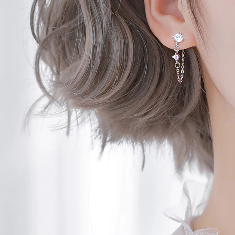 925 Sterling Silver Tassel Zircon Stud Earrings For Women Elegant Party Jewelry pendientes eh1039
925 Sterling Silver Tassel Zircon Stud Earrings For Women Elegant Party Jewelry pendientes eh1039