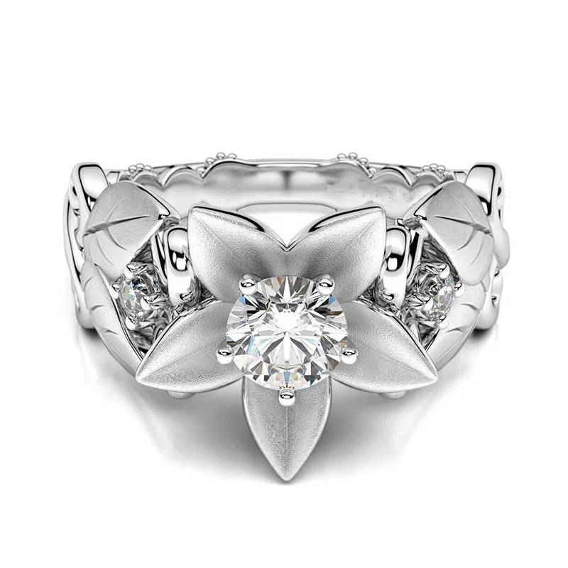 Creative and Elegant Lady Rose Flower Wrapped Big Diamond Ring Leaf Embellishment Casual Engagement Love Ring Jewelry
Creative and Elegant Lady Rose Flower Wrapped Big Diamond Ring Leaf Embellishment Casual Engagement Love Ring Jewelry