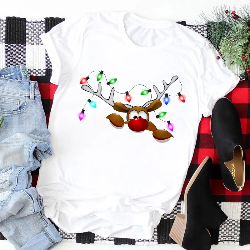 Summer Woman T Shirt Women Harajuku Style Christmas Elk Casual Fashion Tshirt O-neck White Tops Female Short Sleeve T-shirts
Summer Woman T Shirt Women Harajuku Style Christmas Elk Casual Fashion Tshirt O-neck White Tops Female Short Sleeve T-shirts