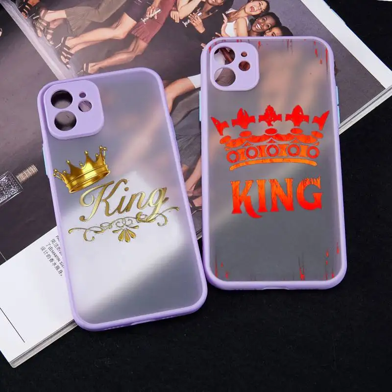 King Queen Cartoon Crown Letter Phone Case matte transparent For iphone 7 8 11 12 13 plus mini x xs xr pro max cover
King Queen Cartoon Crown Letter Phone Case matte transparent For iphone 7 8 11 12 13 plus mini x xs xr pro max cover