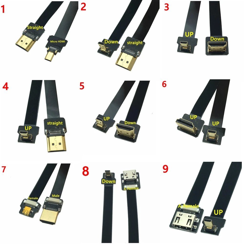 Плоский кабель FPV HDMI-совместимый кабель Micro HDMI к HDMI 90 градусов адаптер 5 см-100 см FPC шаг 20-контактный разъем
Плоский кабель FPV HDMI-совместимый кабель Micro HDMI к HDMI 90 градусов адаптер 5 см-100 см FPC шаг 20-контактный разъем