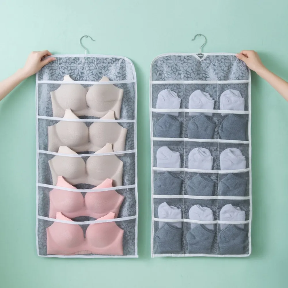 15/30 Grid Reticulate Storage Hanging Bag Double Sided Underwear Bra Home Travel Wardrobe Closet Socks Sundry Organizer
15/30 Grid Reticulate Storage Hanging Bag Double Sided Underwear Bra Home Travel Wardrobe Closet Socks Sundry Organizer