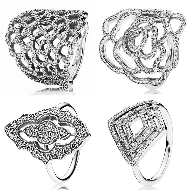 Original 925 Sterling Silver Shimmering Classic Lace Wild Rose Flower Geometric Lines Ring For Women Gift Popular DIY Jewelry
Original 925 Sterling Silver Shimmering Classic Lace Wild Rose Flower Geometric Lines Ring For Women Gift Popular DIY Jewelry