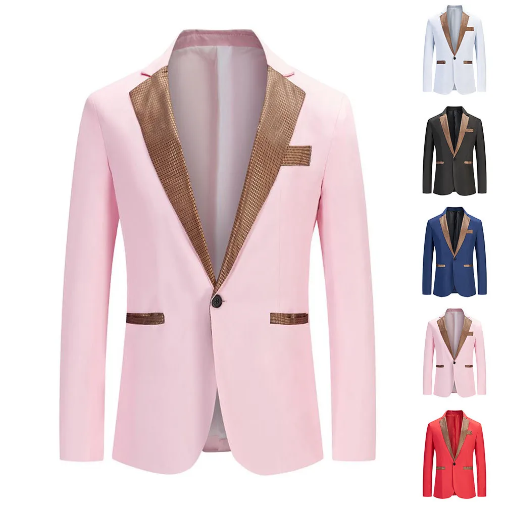 Пиджак мужской однобортный, блейзер в стиле колор блок, повседневный формальный, винтажный, милый розовый
Пиджак мужской однобортный, блейзер в стиле колор блок, повседневный формальный, винтажный, милый розовый