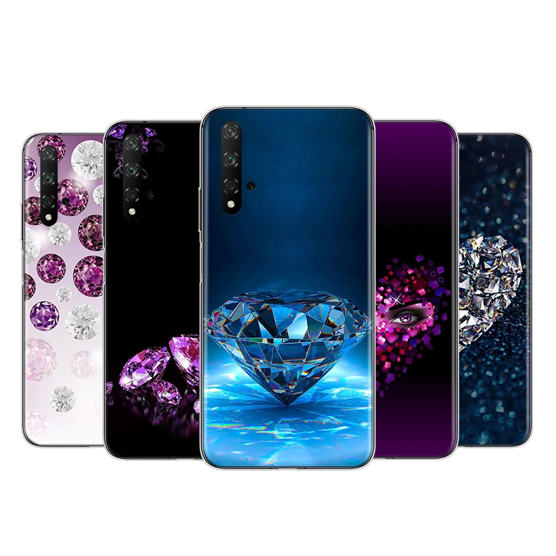 Чехол для Honor 9 10 X10 9A 9C 9S 9N 10i 10X 9X Lite Pro 5G силиконовый прозрачный с черными и розовыми