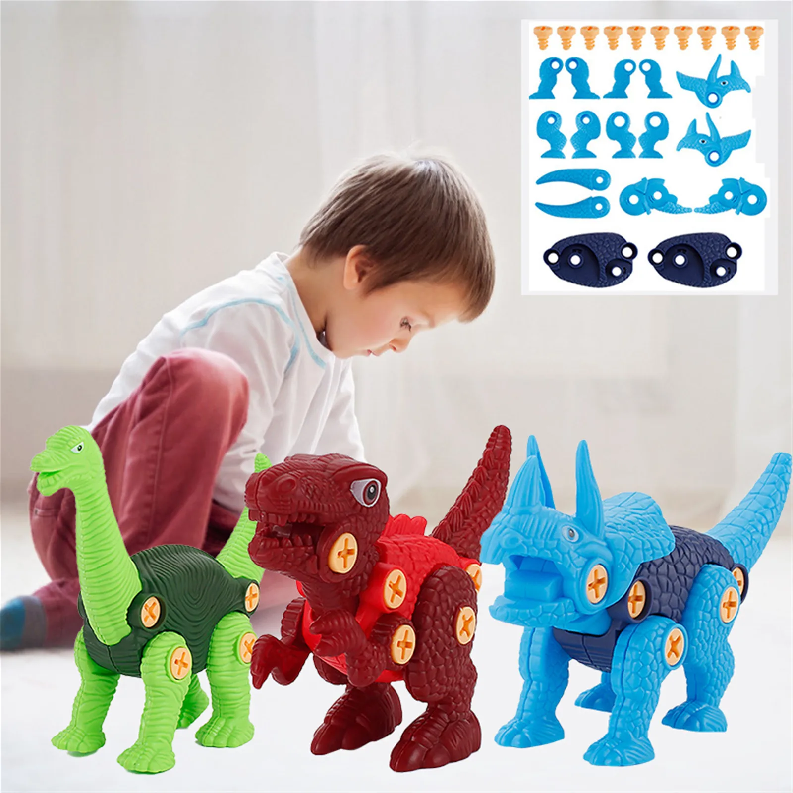 DIY Dinosaurs Disassemble Children's Toys Screwdriver Puzzle Building Blocks Kit Kids Gift Personalized Decoration Hot 2021
DIY Dinosaurs Disassemble Children's Toys Screwdriver Puzzle Building Blocks Kit Kids Gift Personalized Decoration Hot 2021