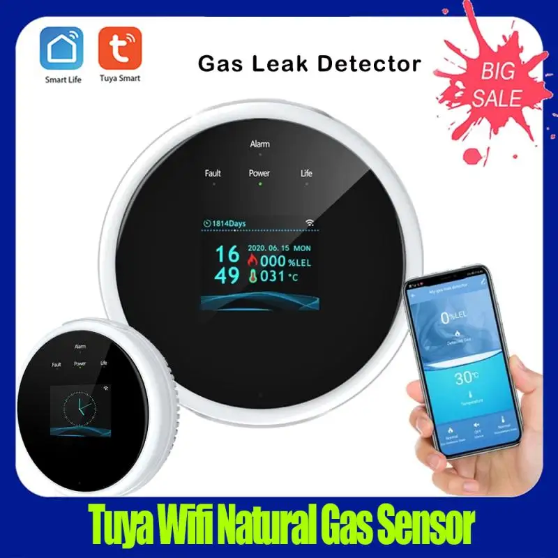 New Tuya Wifi Natural Gas Sensor,Combustible Gas Leakage Alarm Detector,Temperature Sensor Household Smart LCD Display USB Power
New Tuya Wifi Natural Gas Sensor,Combustible Gas Leakage Alarm Detector,Temperature Sensor Household Smart LCD Display USB Power