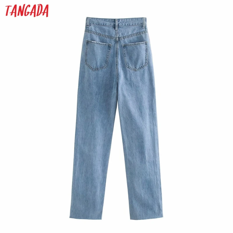 Tangada 2020 fashion women high waist overlength jeans pants trousers pockets zipper female denim pants 4M521 
Tangada 2020 fashion women high waist overlength jeans pants trousers pockets zipper female denim pants 4M521