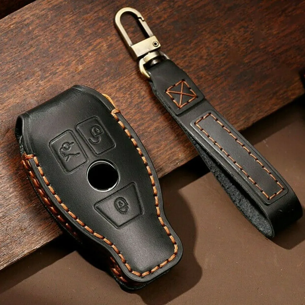 Leather Key Cover 3 Buttons Leather Remote Smart Key Fob Case Cover Holder Anti-scratch Anti-drop For Mercedes Benz A B C
Leather Key Cover 3 Buttons Leather Remote Smart Key Fob Case Cover Holder Anti-scratch Anti-drop For Mercedes Benz A B C