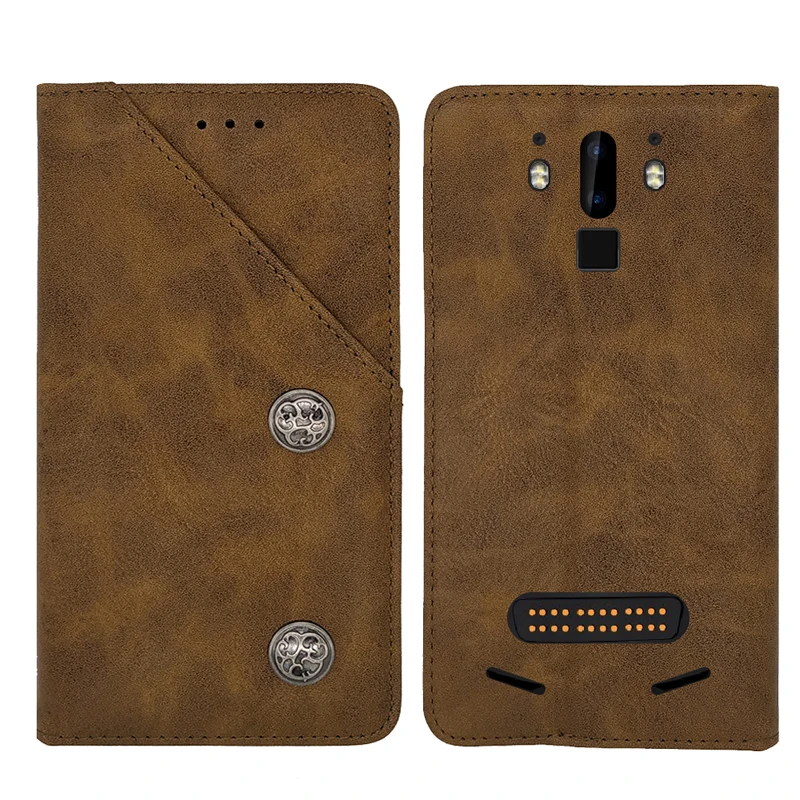 Защитный чехол-книжка для Doogee S90 из искусственной кожи и резины | Мобильные