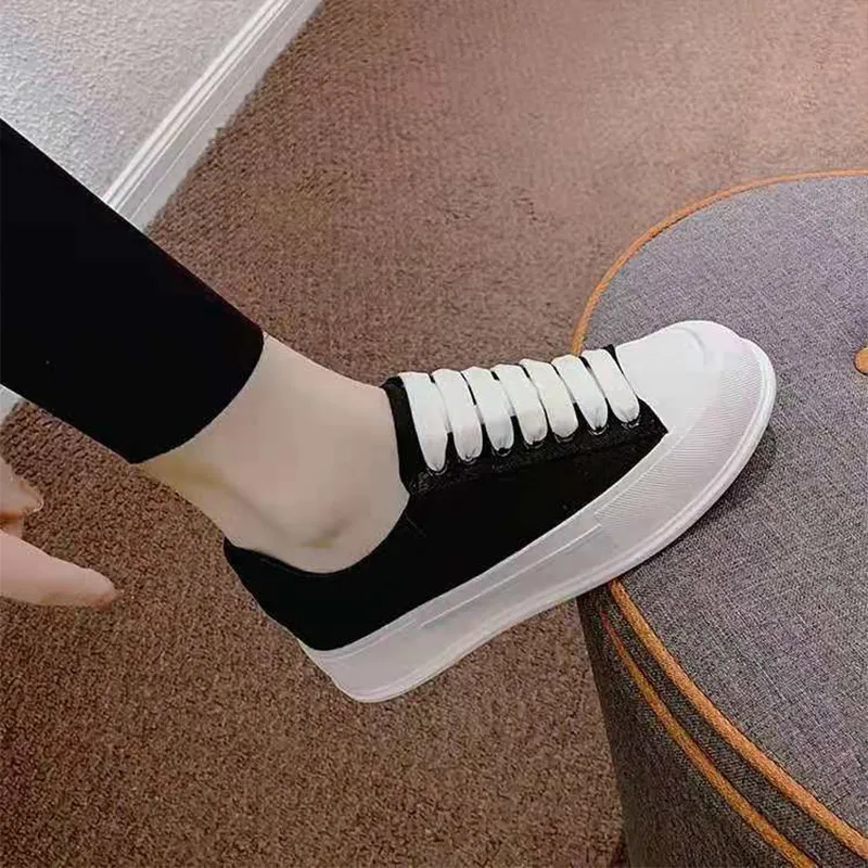 Woman Flat Shoes Lace Up Thick Bottom Canvas Shoes Ladies Vulcanized Shoes Casual Solid Female Footwear 2021 New Spring Autum
Woman Flat Shoes Lace Up Thick Bottom Canvas Shoes Ladies Vulcanized Shoes Casual Solid Female Footwear 2021 New Spring Autum