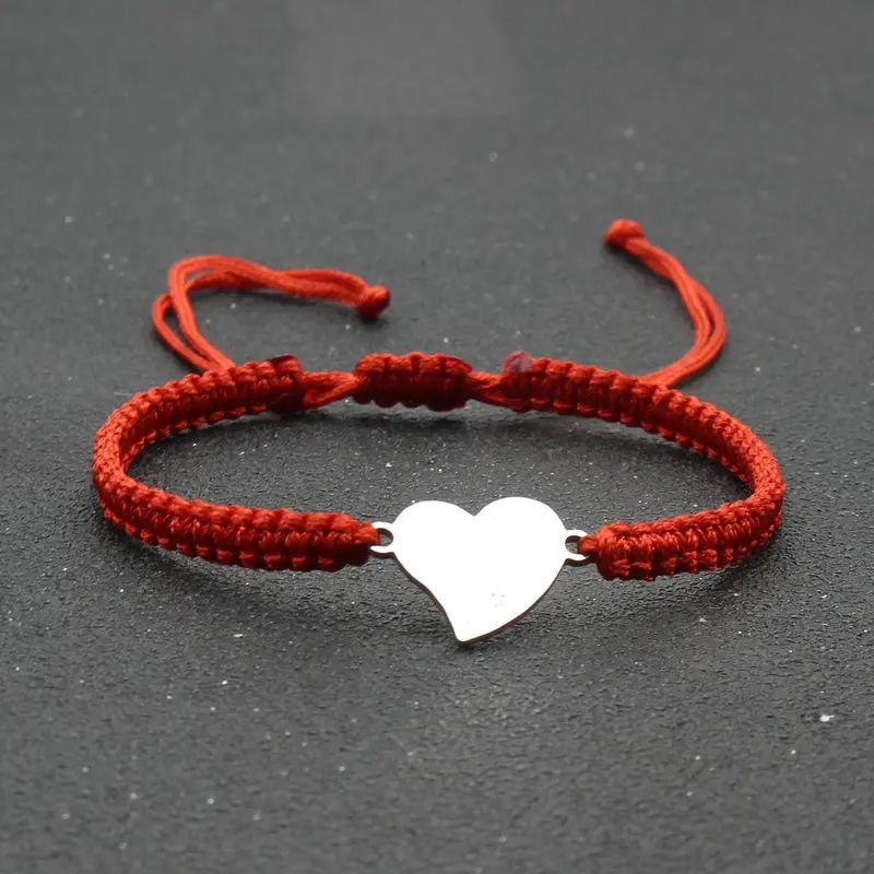 Red Rope Love Heart Bracelet Charm Stainless Steel Handmade Braided Adjustable Lucky Couples Bracelets for Women Men Jewelry
Red Rope Love Heart Bracelet Charm Stainless Steel Handmade Braided Adjustable Lucky Couples Bracelets for Women Men Jewelry