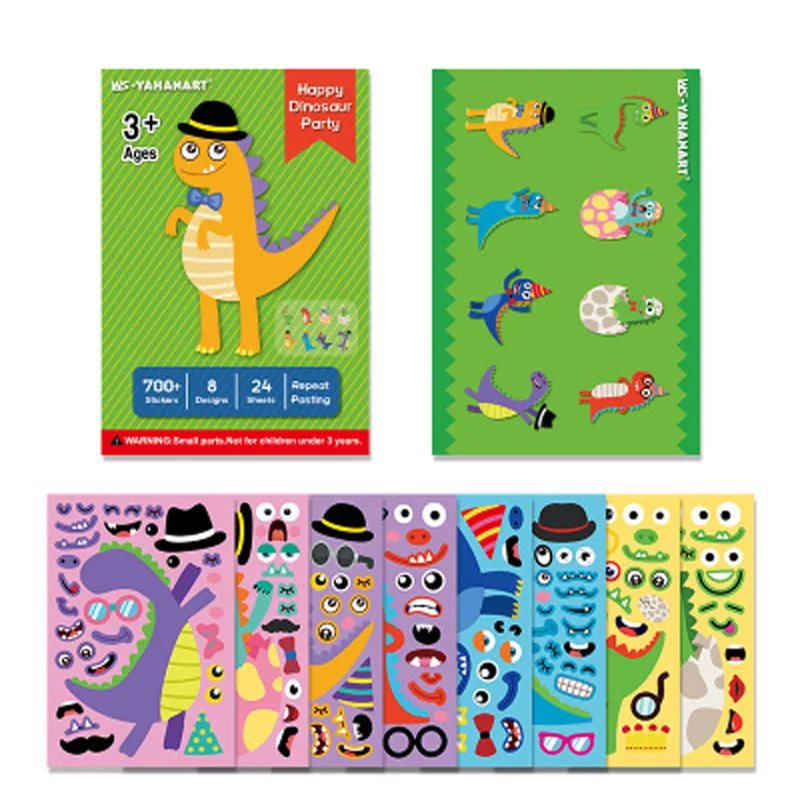 24 Sheets Kids DIY Face Change Stickers Puzzle Games Toys Princess Dinosaur Animal Baby Recognition Educational Toys for Childre
24 Sheets Kids DIY Face Change Stickers Puzzle Games Toys Princess Dinosaur Animal Baby Recognition Educational Toys for Childre