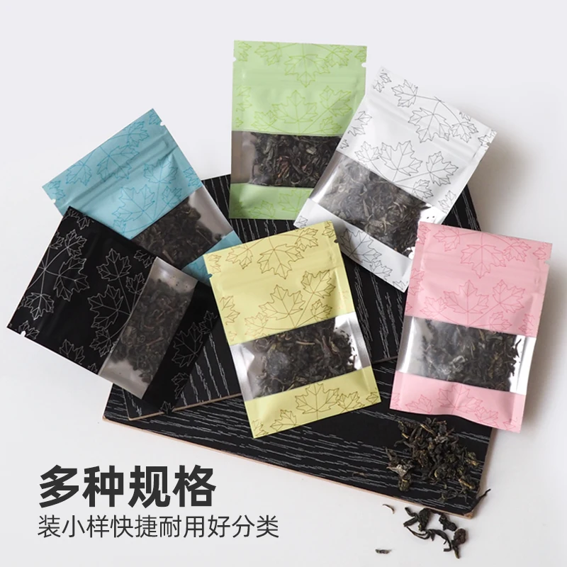 100PCS Colorful Aluminum Foil Window Zipper Bag Flat Snack Storage Packaging Bag Maple Leaves Recycled Sealed Small Tea Packet
100PCS Colorful Aluminum Foil Window Zipper Bag Flat Snack Storage Packaging Bag Maple Leaves Recycled Sealed Small Tea Packet