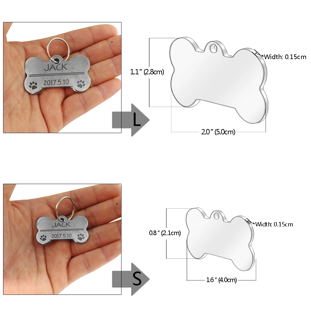 Stainless Steel Pet Id Tags Personalized Customized Dog Free Sided Double Engraving Accessories Small Collar Bone Tag
Stainless Steel Pet Id Tags Personalized Customized Dog Free Sided Double Engraving Accessories Small Collar Bone Tag
