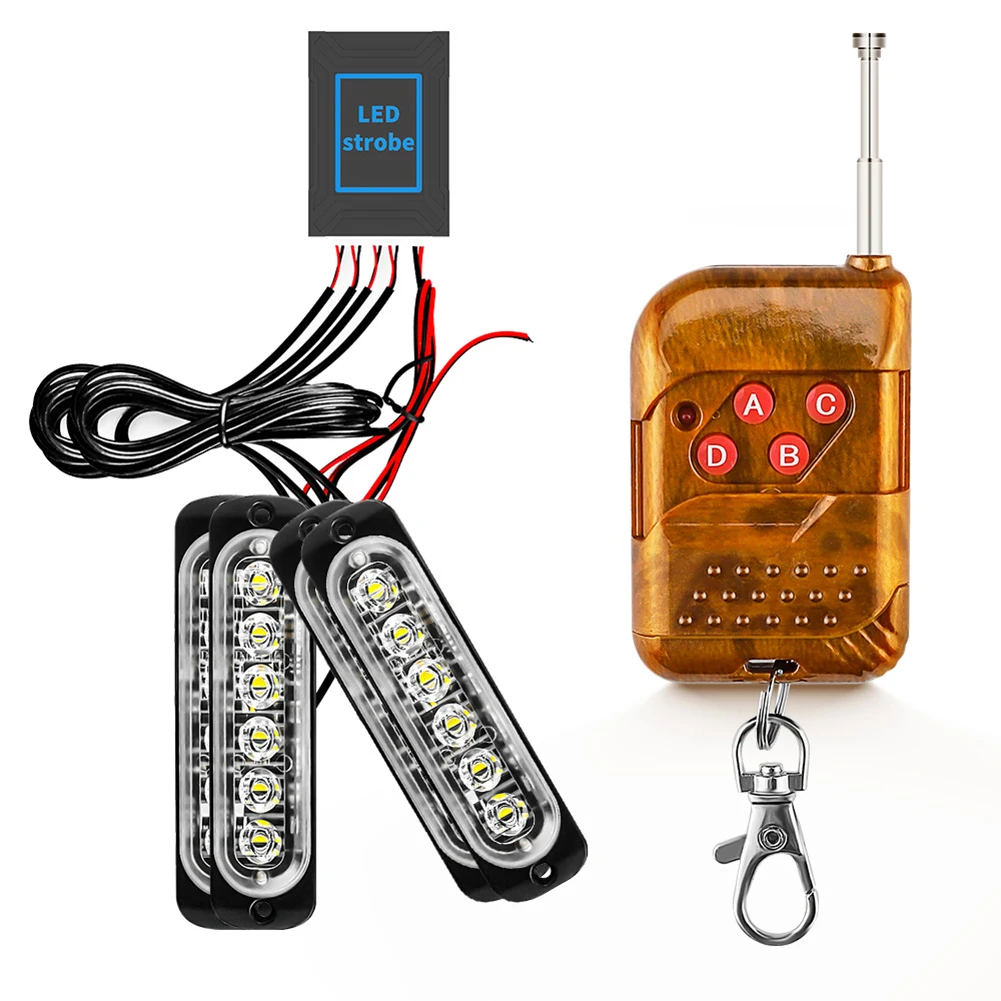 4 In 1 LED Emergency Warning Light 12-24V 6LED Strobe Light Amber/White with Remote Police Flash Grille Light for Car Truck Boat
4 In 1 LED Emergency Warning Light 12-24V 6LED Strobe Light Amber/White with Remote Police Flash Grille Light for Car Truck Boat