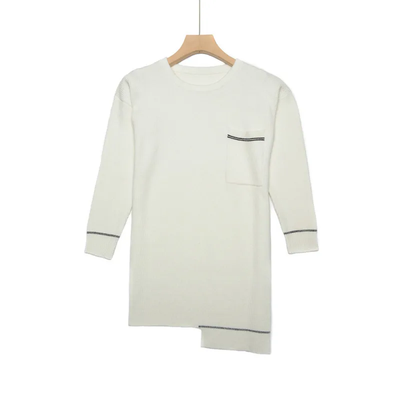 Europe and United States new hot selling high quality irregular bottom sweater fashion outdoor leisure slim round neck Sweater 
Europe and United States new hot selling high quality irregular bottom sweater fashion outdoor leisure slim round neck Sweater