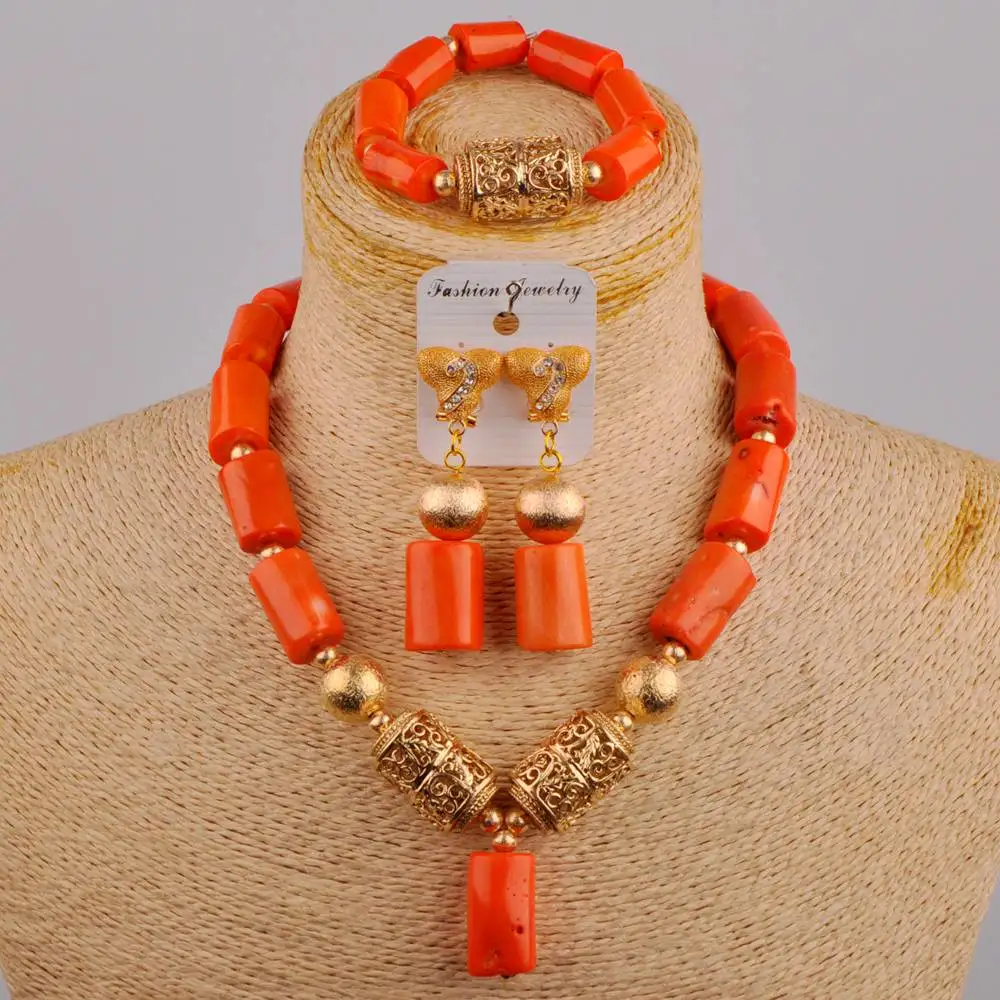 New Women's Light Luxury Orange Natural Coral Necklace Nigerian Necklace African Bride Wedding Wedding Jewelry Set AU-485
New Women's Light Luxury Orange Natural Coral Necklace Nigerian Necklace African Bride Wedding Wedding Jewelry Set AU-485