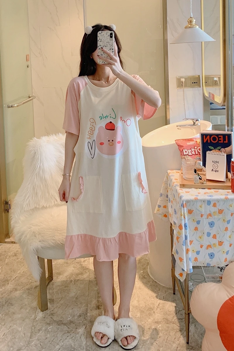 Summer Sweet Cartoon Printed Cotton Maternity Nursing Night Dress Cute Lovely Feeding Seepwear for Pregnant Home Lounge Wear
Summer Sweet Cartoon Printed Cotton Maternity Nursing Night Dress Cute Lovely Feeding Seepwear for Pregnant Home Lounge Wear